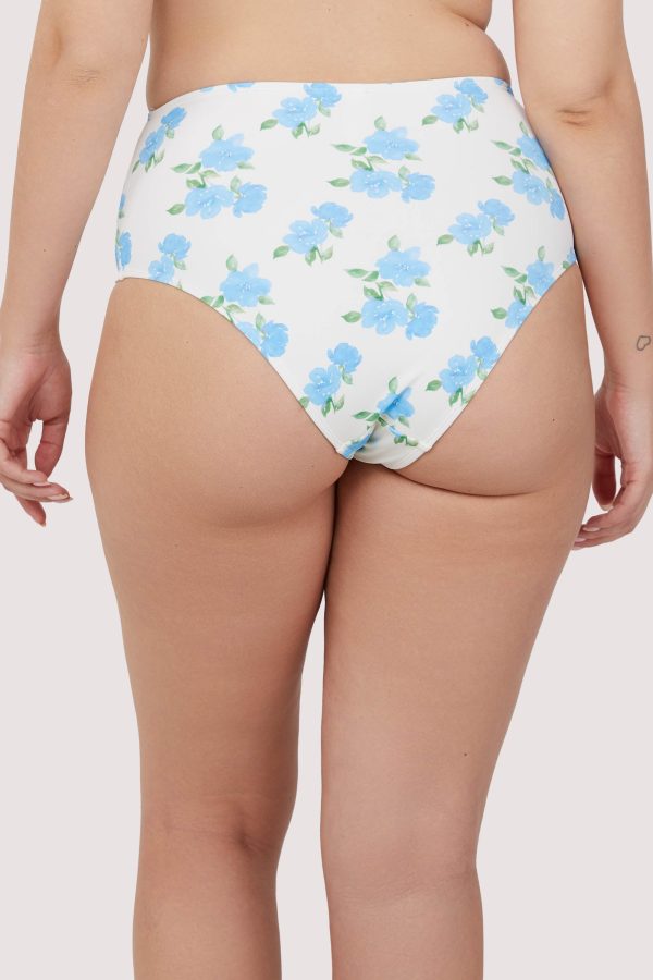 Amelia Mix & Match Watercolour Floral High Waisted Bikini Bottom Discount