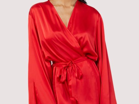 Rosie Red Satin and Lace Robe Online