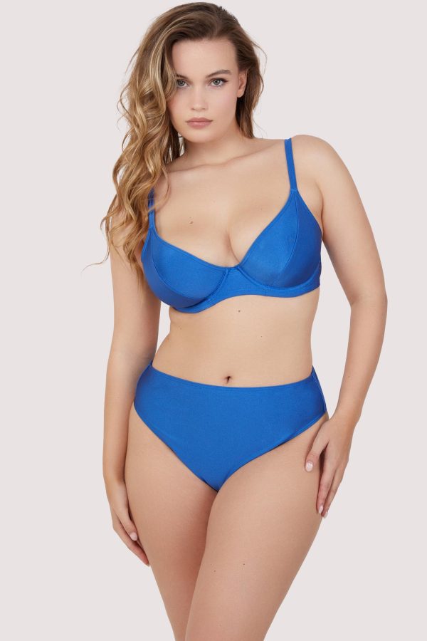 Sadie Fuller Bust Cornflower Blue Underwired Plunge Bikini Top Sale