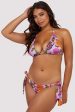 Riley Mix & Match Pink Palm Print Tie Side Bikini Bottom For Discount