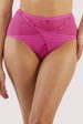 Eddie Magenta Crossover Wrap High Waist Brief Hot on Sale