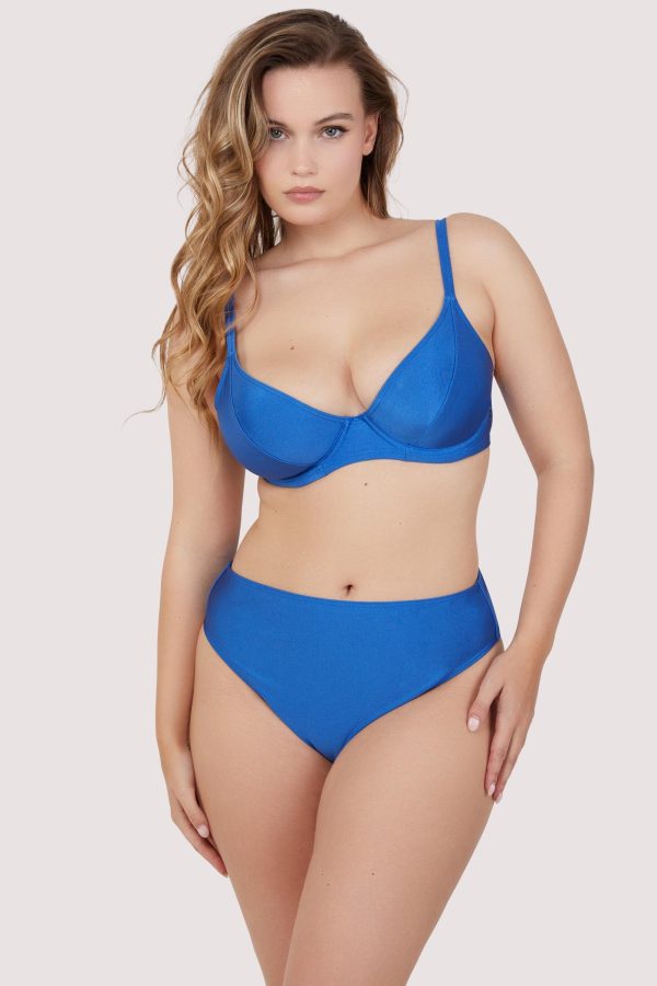 Sadie Cornflower Blue High Waisted Bikini Bottom Fashion