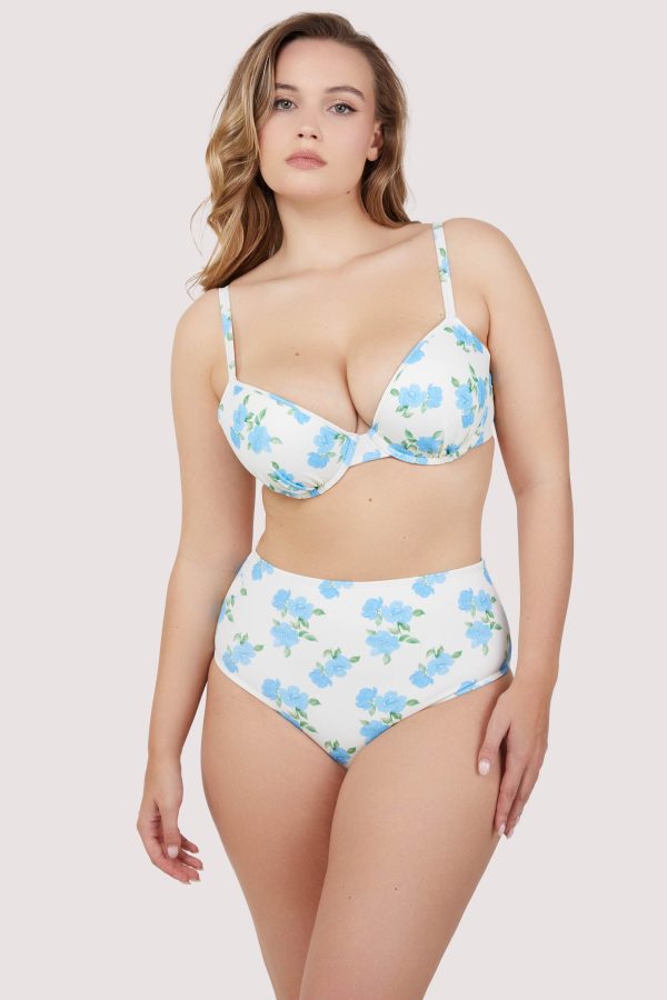 Amelia Mix & Match Watercolour Floral High Waisted Bikini Bottom Discount