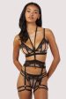 Tasha Black Illusion Mesh Harness Suspender For Discount