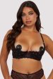 Elodie Black and Red Rosebud Embroidery Quarter Cup Bra Online Sale