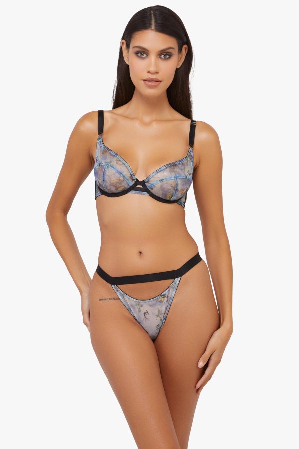 Talia Renaissance Printed Mesh Thong Online Sale