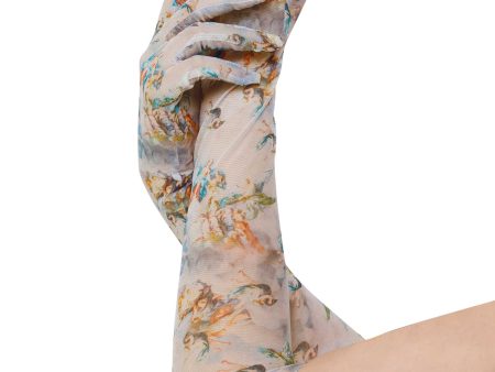 Talia Renaissance Printed Mesh Opera Gloves Fashion