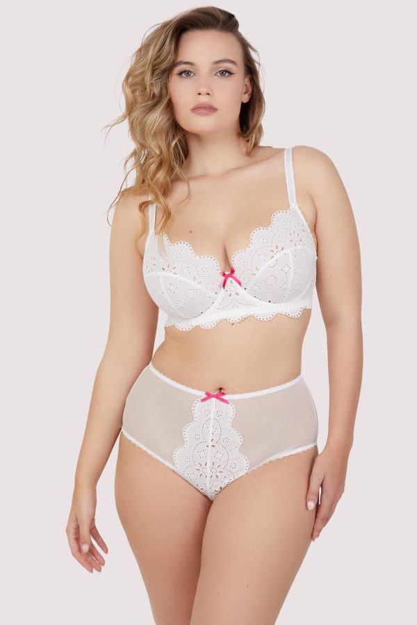 Camille White Broderie Balconette Bra Online Sale