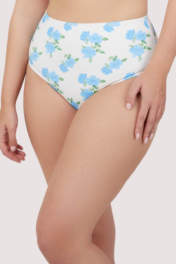 Amelia Mix & Match Watercolour Floral High Waisted Bikini Bottom Discount