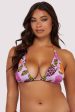 Riley Fuller Bust Mix & Match Pink Palm Print Triangle Bikini Top Cheap