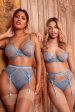 Cassia Blue Floral Embroidery Cut Out Brief Online Sale