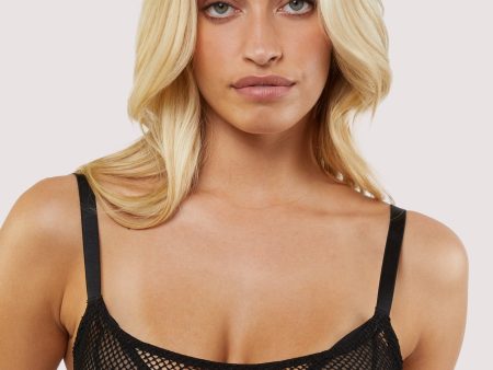 Greta Black Cut Out Fishnet Bra Supply