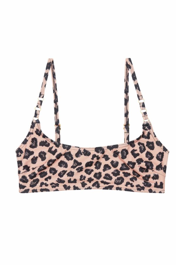 Brown Eco Leopard Bikini Top For Discount