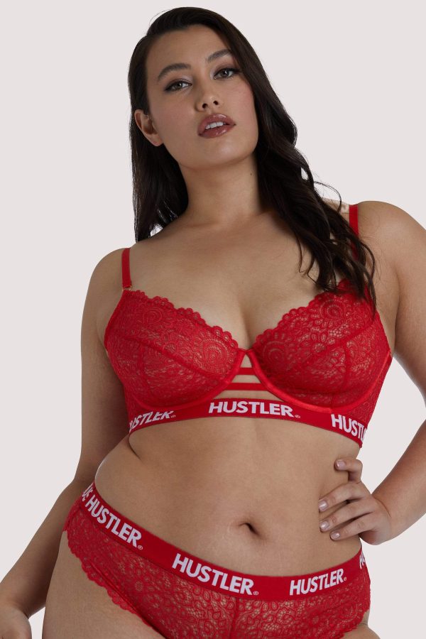 Branded Red Lace Curve Bra For Cheap