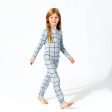 Holiday Plaid Blue Bamboo Kids Pajamas Discount