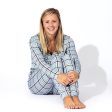 Holiday Plaid Blue Bamboo Women s Pajama Set on Sale