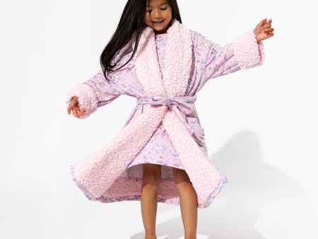 Enchanted Unicorn Bamboo Kids Sherpa Robe Online Sale