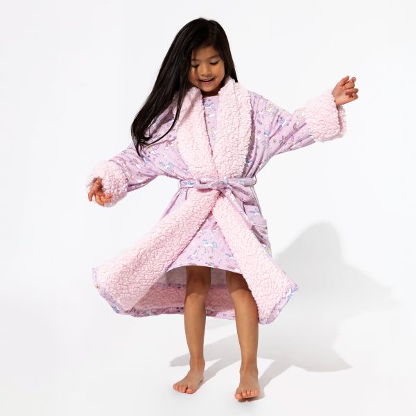 Enchanted Unicorn Bamboo Kids Sherpa Robe Online Sale