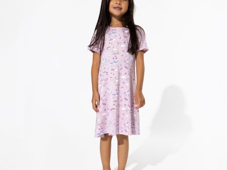 Enchanted Unicorn Bamboo Girls  Short Sleeve Dress Discount