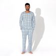 Holiday Plaid Blue Men s Pajama Set Sale