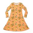 Pumpkin Bamboo Girls  Long Sleeve Dress Online Sale