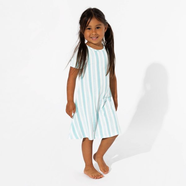 Slumber Stripes Bamboo Girls  Short Sleeve Dress Hot on Sale