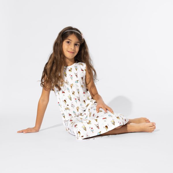 Ice Cream Bamboo Girls  Sleeveless Dress Sale