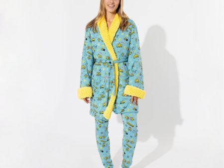 Minions Bello Banana Bamboo Adult Sherpa Robe Supply