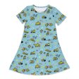 Minions Bello Banana Terry Daywear Girls  Short Sleeve Dress For Cheap