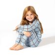 Holiday Plaid Blue Bamboo Kids Pajamas Discount