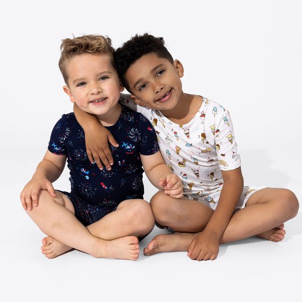 Ice Cream Bamboo Kids Pajama Short Set For Sale