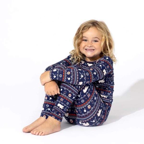 Polar Isle Blue Bamboo Kids Pajamas Discount