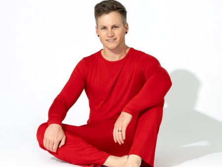 Winterberry Red Bamboo Men s Pajama Set For Cheap