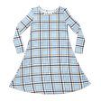 Holiday Plaid Blue Bamboo Girls  Long Sleeve Dress Online Sale