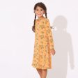 Pumpkin Bamboo Girls  Long Sleeve Dress Online Sale