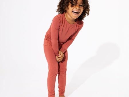 Terracotta Bamboo Kids Pajamas For Discount