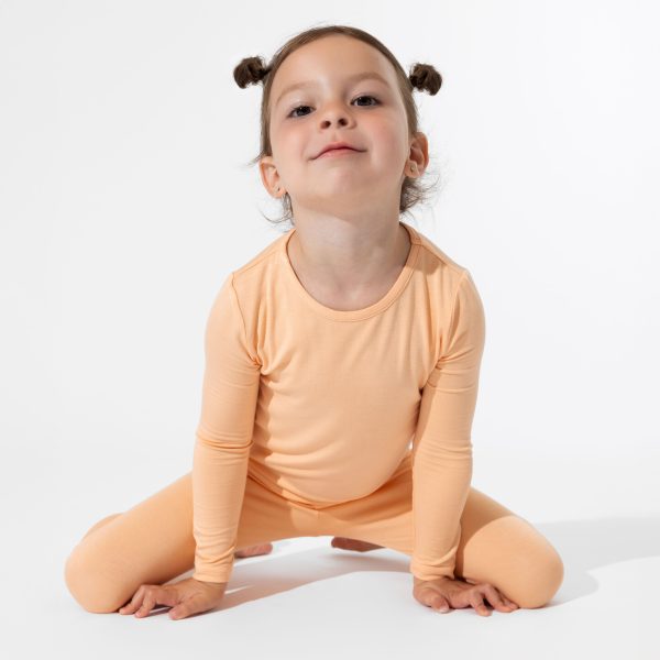 Peach Fuzz Bamboo Kids Pajamas Hot on Sale