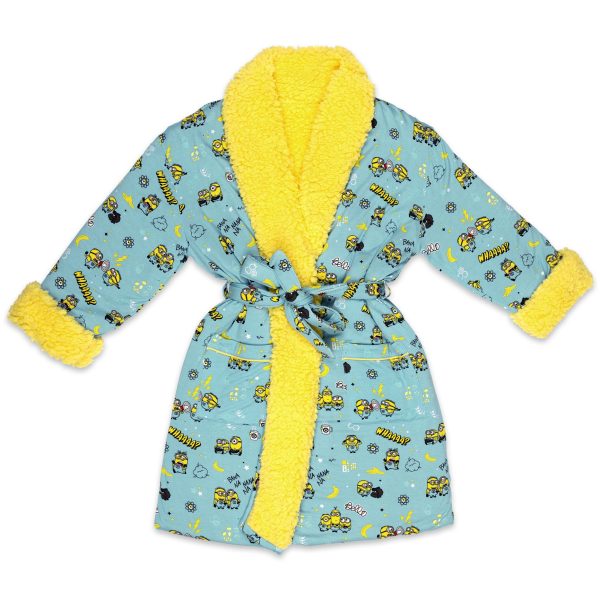 Minions Bello Banana Bamboo Adult Sherpa Robe Supply