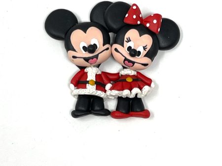 Handmade Clay Doll - Christmas Minnie and Mickey Sale