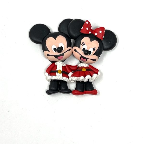 Handmade Clay Doll - Christmas Minnie and Mickey Sale