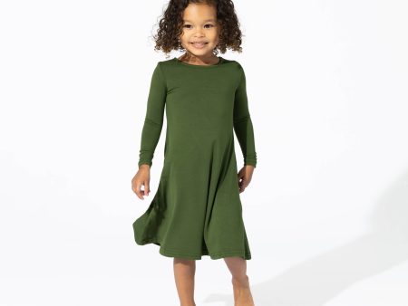 Evergreen Bamboo Girls  Long Sleeve Dress on Sale