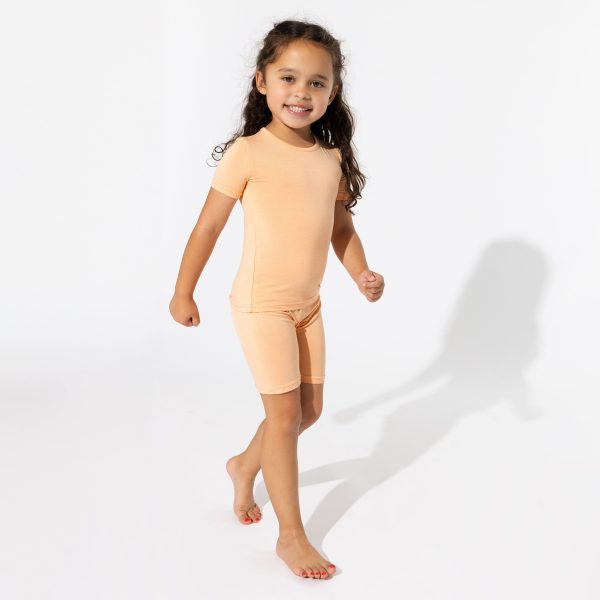 Peach Fuzz Bamboo Kids Pajama Short Set For Discount