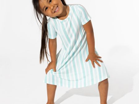 Slumber Stripes Bamboo Girls  Short Sleeve Dress Hot on Sale