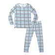 Holiday Plaid Blue Bamboo Kids Pajamas Discount