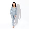 Holiday Plaid Blue Bamboo Women s Pajama Set on Sale