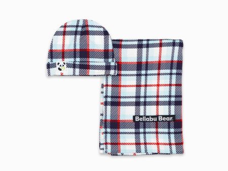 Original Plaid Bamboo Swaddle & Beanie Set Fashion