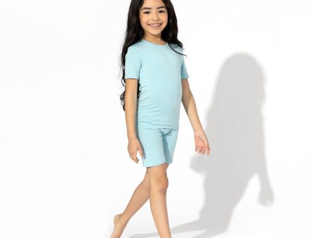 Adventure Blue Bamboo Kids Pajama Short Set Fashion