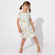 Summer Floral Bamboo Girls  Short Sleeve Dress Cheap