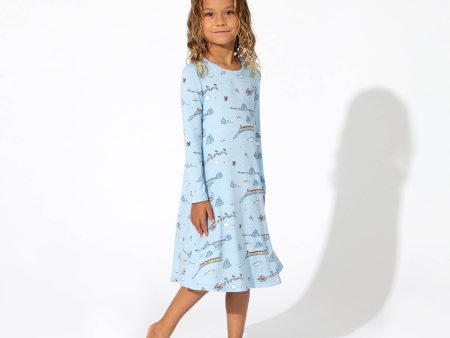 Winter Train Bamboo Girls  Long Sleeve Dress For Cheap