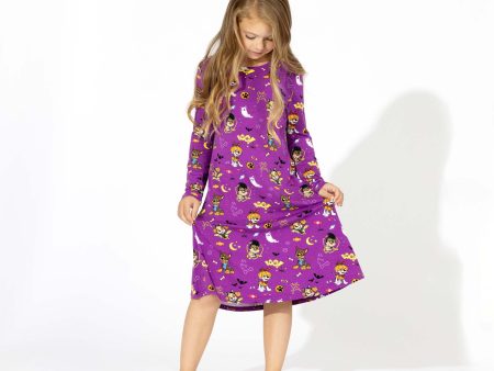 PAW Patrol: Halloween Bamboo Girls  Long Sleeve Dress Online now